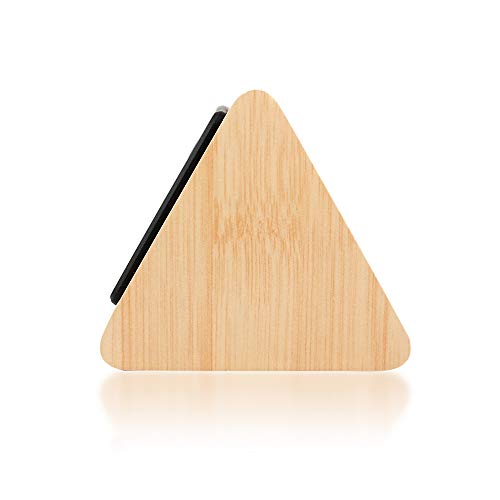 GEARONIC TM Modern Triangle Wood Clock Digital LED Wooden Alarm Clocks Digital Desk Thermometer Classical Timer Calendar - Black