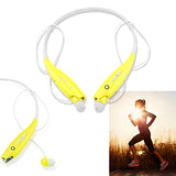 GEARONIC TM Wireless Sport Stereo Headset Bluetooth Earphone Headphone Compatible with Android or iPhone - Yellow