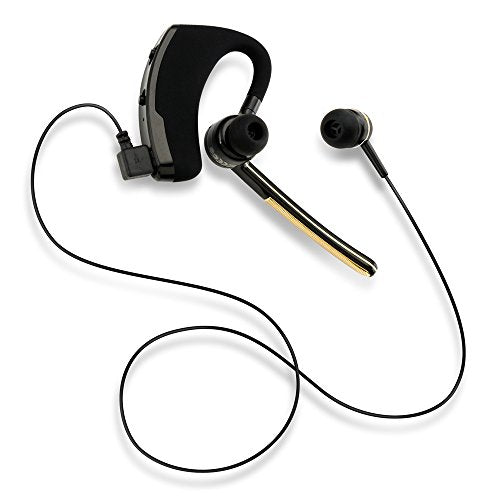 Universal Bluetooth 4.0 Stereo Wireless Business Work Headset Handfree Earphone Compatible with iPhone Samsung HTC LG - Gold