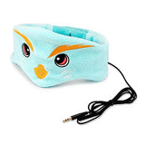 Kids Headphones Soft Flexible Fleece Headband Children's Earphones for School Home Travel - Sky Blue Penguin