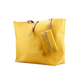 GEARONIC TM Shoulder Bags Korean Lady Women PU Leather Handbag Tote Bag (Yellow)