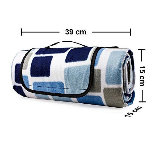 Oct17 Extra Large Picnic Blanket Outdoor Water-Resistant Foldable Beach Mat Sleeping Pads for Camping Hiking Rug Spring Summer Grass (Mixblue)