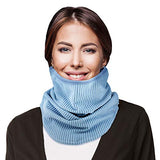 Winter Neck Gaiter Warmer Face Scarf Cover Dust Sun Protection Windproof Mask for Ourdoor Activity- Light Blue