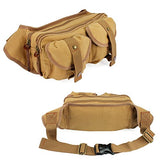 GEARONIC TM Men's Military Canvas Waist Leg Fanny Vintage Travel Waist Hip Pack Messenger Hiking Bag Wallet - Khaki