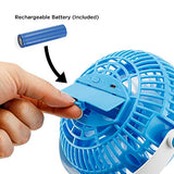 Portable Stroller Table Fan Rechargeable Battery USB Mini Battery Operated Clip on Mini Desk Fan For Home Office Baby Stroller Car Laptop Study Gym Camping Tent - Blue