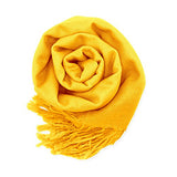 Soft Pashmina Scarf for Women Shawl Wrap Scarves Lady Women's Scarfs in Solid Colors - Yellow