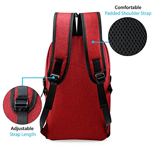 Business Laptop Backpack, Slim Anti Theft Computer Bag, Water-resistent Headphone Port, USB Charging Port Fits UNDER 17