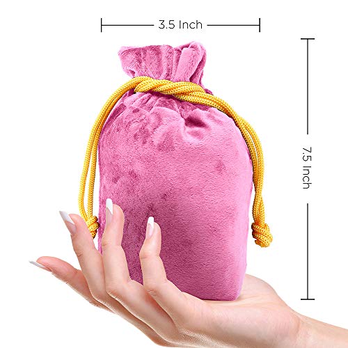 Inflatable Air Pump Travel Neck Pillow Comfortable U-Shape Airplane Support Cushion Velvet Hot Pink