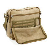 Men's Vintage Canvas Crossbody Bag Shoulder Casual Handbag School Messenger Bags Satchel - Khaki