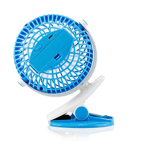 Portable Stroller Table Fan Rechargeable Battery USB Mini Battery Operated Clip on Mini Desk Fan For Home Office Baby Stroller Car Laptop Study Gym Camping Tent - Blue