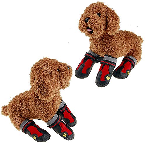 Water Resistant Pet Boots Waterproof Indoor Outdoor Dog Shoes - Size 8