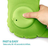 Inflatable Air Pump Travel Neck Pillow Comfortable U-Shape Airplane Support Cushion Flight - Green