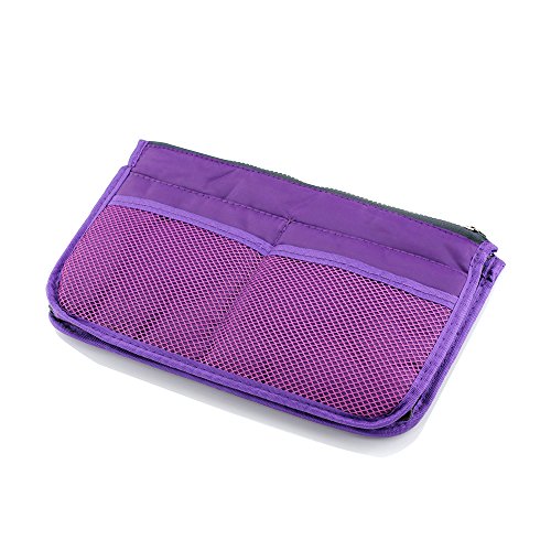 GEARONIC TM Lady Women Travel Insert Organizer Compartment Bag Handbag Purse Large Liner Tidy Bag - Purple