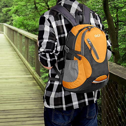 Lightweight Small Backpack Water Resistant Durable Travel Hiking Camping Outdoor Daypack Waterproof For Men Women (Orange)