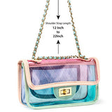 Women Transparent PVC Plastic Cross body Durable Summer Shoulder Bag Clear Jelly Purse - Pink