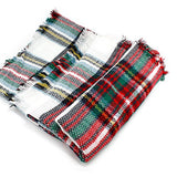 Plaid Scarfs for Women Pashmina Tartan Wrap Large Warm Blanket Soft Shawl Checked Winter Fall Scarfs Scarves for Woman - Xmas