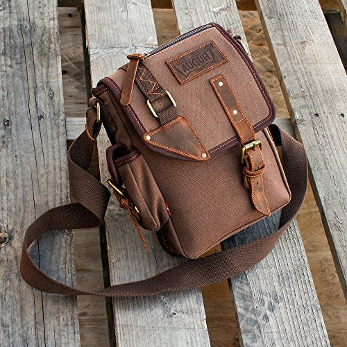 GEARONIC TM Men's Military Canvas Messenger Shoulder Sling school Belt Crossbody Travel Hiking Bag Satchel - Khaki