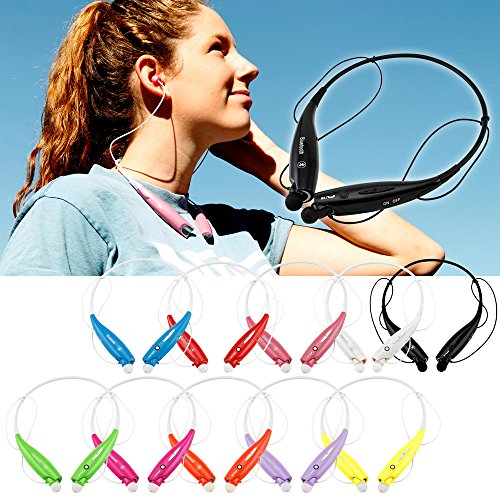 GEARONIC TM Wireless Sport Stereo Headset Bluetooth Earphone Headphone Compatible with Android or iPhone - Yellow