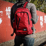 Business Laptop Backpack, Slim Anti Theft Computer Bag, Water-resistent Headphone Port, USB Charging Port Fits UNDER 17"-Red