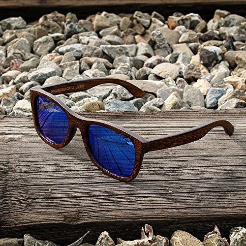 Oct17 Bamboo Wood Wooden Polarized Lens Sunglasses Real Eyewear Sunglass Men Women - Silver