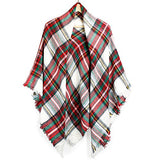 Plaid Scarfs for Women Pashmina Tartan Wrap Large Warm Blanket Soft Shawl Checked Winter Fall Scarfs Scarves for Woman - Xmas