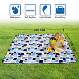 Oct17 Extra Large Picnic Blanket Outdoor Water-Resistant Foldable Beach Mat Sleeping Pads for Camping Hiking Rug Spring Summer Grass (Mixblue)