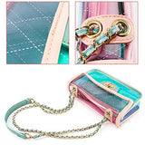 Women Transparent PVC Plastic Cross body Durable Summer Shoulder Bag Clear Jelly Purse - Pink