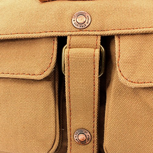 GEARONIC Men's Vintage Canvas Satchel School Military Shoulder Messenger Crossbody Bag ?