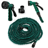 GEARONIC TM Expandable Garden Hose, Flexible Stronger Deluxe Garden Water Hose w/Spray Nozzle - 75ft Army Green